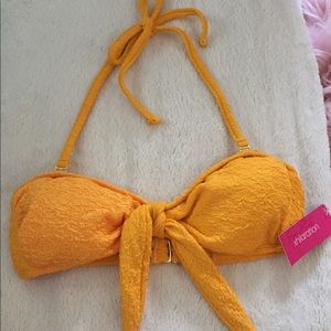 Xhilaration yellow Bandeau Bikini Top